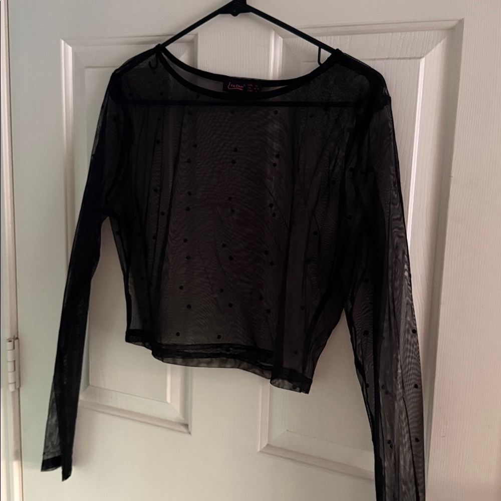 Sheer Black Long Sleeve Top
